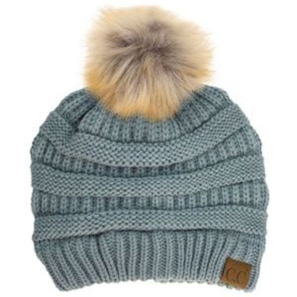 C.C 3pc Knit Warm Pom Beanie Gloves Scarves Set main image 4